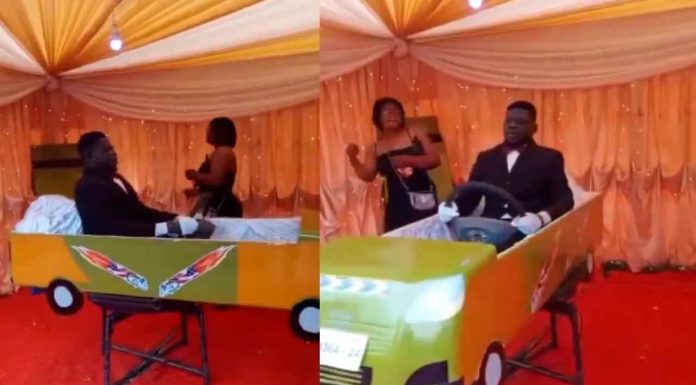 #VIDEO | Funeral inusual: familia honra a taxista fallecido con ataúd en forma de auto