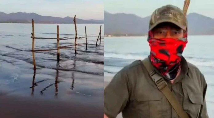 #viral #VIDEO | Confrontación en playa de Nayarit; turista extranjero pone muros en pleno espacio público