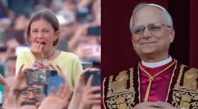 #VIDEO | Niña se vuelve viral tras ser captada llorando de emoción al ver al papa León XIV en el balcón del Vaticano por primera vez