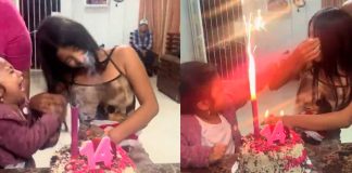 #VIDEO | Niña golpea a cumpleañera por no dejarla apagar las velas de su pastel y las redes estallan