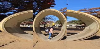 #VIDEO || ¡La nueva reina del balón! Niña sorprende con truco en tubo de concreto y conquista internet