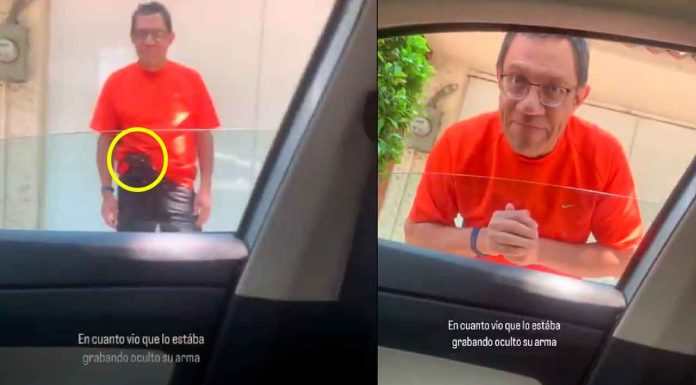 #VIDEO | Amenaza con arma a joven por estacionarse frente a su cochera en CDMX; todo quedó grabado