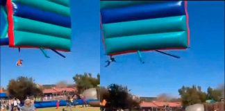 #VIDEO || Tragedia en festival escolar: castillo inflable sale volando con niños dentro en Sudáfrica