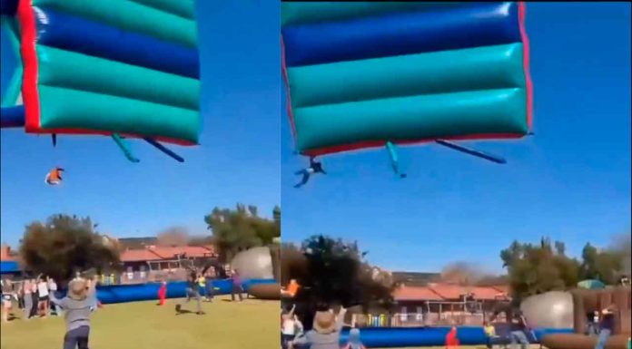 #VIDEO || Tragedia en festival escolar: castillo inflable sale volando con niños dentro en Sudáfrica