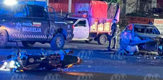 #VIDEO | Choque entre auto y moto deja un herido en la Av. Madero Oriente de Morelia