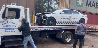 #VIDEO | Se registra choque de patrulla de la GN y el tren Pátzcuaro