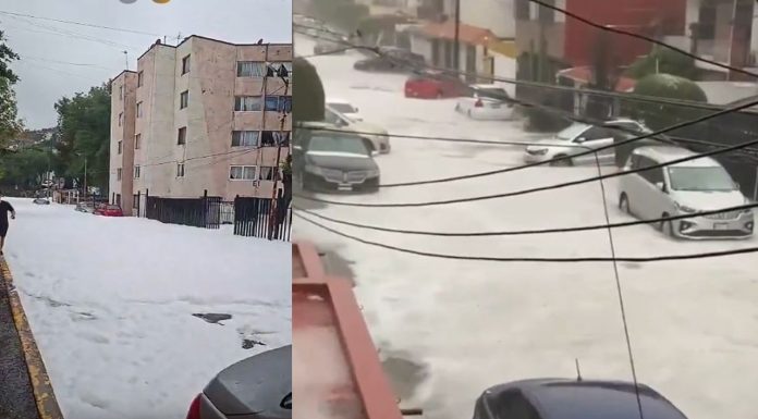 #VIDEO || Granizada y desbordamiento impactan San Rafael Chamapa, Naucalpan