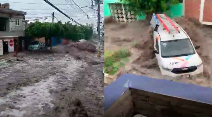 #VIDEO || Escurrimientos pluviales rebasan dren Peñuelas y provocan severas afectaciones en Querétaro