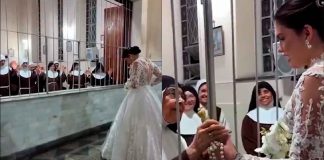 #Viral #VIDEO | De hábito a vestido de novia: Exmonja regresa al monasterio en el día de su boda