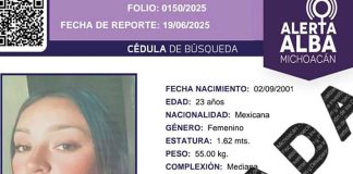 Localiza FGE a joven de 23 años reportada como desaparecida en Tangancícuaro