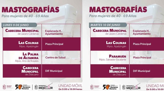 Mastografías gratuitas llegan a 7 municipios con unidades móviles: SSM
