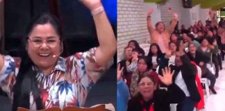 #VIDEO | “¡Más fuerte Padre, aleluya!”: Pastora impide salida de creyentes de una iglesia y celebra temblor en Perú
