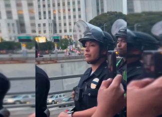 #VIDEO || Con lágrimas en los ojos, pero firme: el dolor de una policía al ver a su pueblo luchar