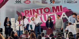 Autoridades estatales dan brochazo inicial del programa”Pinto Mi Escuela”