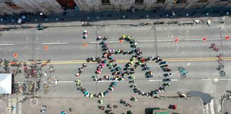 #Galería | Morelia celebra el Día Mundial de la Bicicleta con Bici Monumental Humana