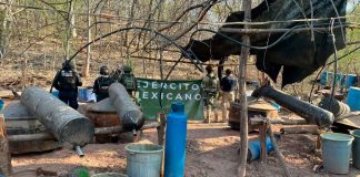 Aseguran laboratorio para la elaboración de metanfetamina en Huetamo: SSP