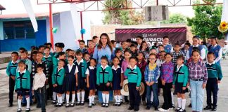 Inaugura Presidenta Moni Valdez techumbre en primaria Ricardo Flores Magón en La Escondida