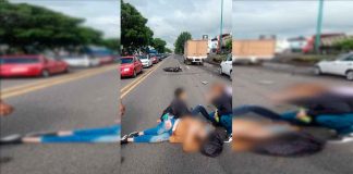 Pareja sufre accidente de moto en la Av. Madero Poniente de Morelia