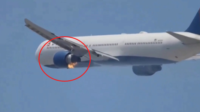 avion en llamas