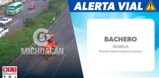 #AlertaVial || Inician trabajos de bacheo en Morelos Norte esquina con Cueramo, en Morelia