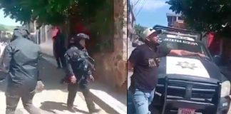 #VIDEO | Humillación a la autoridad; civiles simpatizantes del grupo criminal La Familia Michoacana atacaron a policías en Edomex
