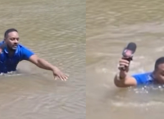 #VIDEO | Reportero tropieza en un río con el cuerpo de una niña desaparecida mientras informaba su desaparición