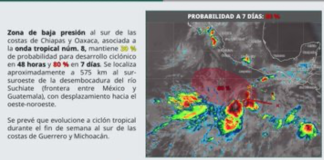 Vigilan posible formación de un ciclón tropical al sur de Guerrero y Michoacán
