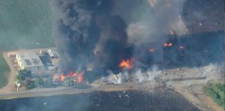 #VIDEO || Fuerte explosión en almacén de fuegos artificiales en el norte de California