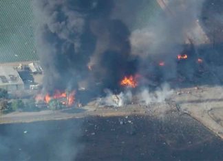#VIDEO || Fuerte explosión en almacén de fuegos artificiales en el norte de California