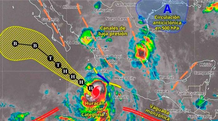 #Actualización | Huracán Flossie, avanza a categoría 2, amenaza con lluvias torrenciales en el Pacífico Mexicano