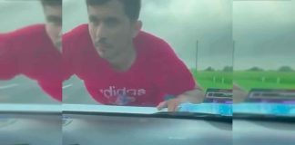 #VIDEO || Automovilista lleva colgado a presunto ladrón en autopista Coatzacoalcos