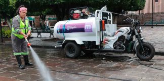 Gobierno de Morelia pone en operación moto pipas para el mantenimiento de espacios públicos