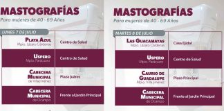 Mastografías gratuitas en 8 municipios del 7 al 11 de julio: SSM