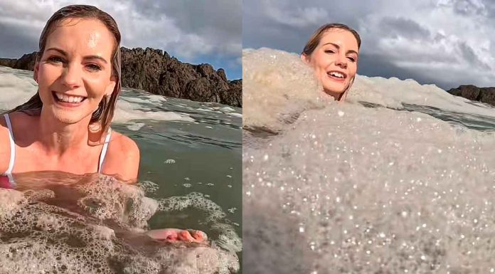 Influencer se baña en aguas negras creyendo que era espuma marina
