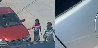 #VIDEO || Niña raya más de siete autos mientras camina con sus padres y las redes sociales estallan