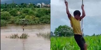 #VIDEO #Internacional | Hombre salva a menores de edad atrapados en gran inundación, con ayuda de un dron agrícola