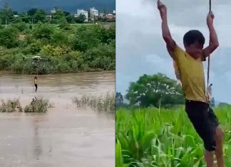 #VIDEO #Internacional | Hombre salva a menores de edad atrapados en gran inundación, con ayuda de un dron agrícola
