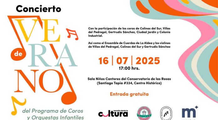 SeCultura Morelia invita al Concierto de Verano del Programa de Coros y Orquestas Infantiles