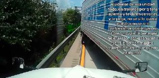 #VIDEO | Conductor de tráiler es exhibido por maniobras peligrosas