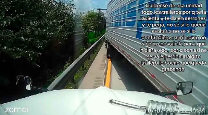 #VIDEO | Conductor de tráiler es exhibido por maniobras peligrosas