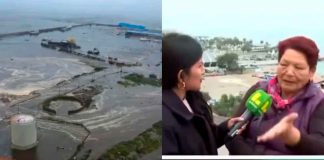 #VIDEO | “Para que conozca”: En plena alerta, abuela lleva a su nieto a la costa para que vea su primer tsunami