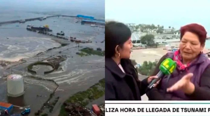 #VIDEO | “Para que conozca”: En plena alerta, abuela lleva a su nieto a la costa para que vea su primer tsunami