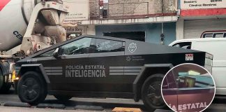 #VIDEO |Cámara, acción y suspensión! Policías de Jalisco usan la Cybertruck como cine móvil
