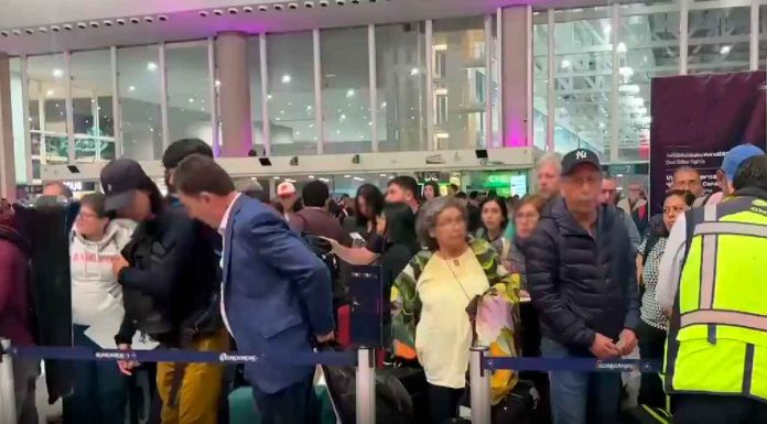 #VIDEO || Así las cosas en la Terminal 2 del #AICM tras las cancelaciones por fuertes lluvias