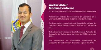 Designa Bedolla a Aldair Medina como secretario particular