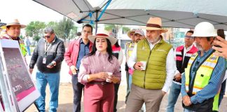 Bedolla supervisa obra de concreto hidráulico en av. Amalia Solórzano; durará más de 5 décadas