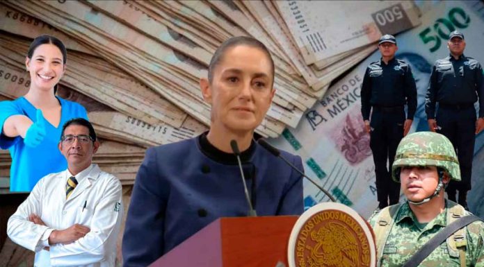Polícias, soldados, médicos y enfermeras tendrán salario mínimo garantizado de 17 mil pesos mensuales, anuncia Claudia Sheinbaum