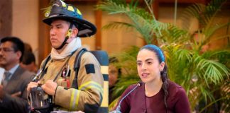 Tras rendir homenaje a bomberos, Giulianna Bugarini anuncia avances en una reforma histórica para dignificar su labor