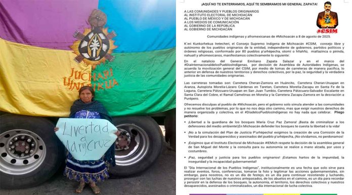 #SEGUIMIENTO #GALERIA| Comunidades indígenas de #Michoacan se movilizan en defensa de sus derechos, por la paz, la seguridad y la justicia #CSIM