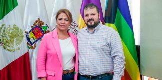 Se reúnen diputada Fabiola Alanís y secretario Raúl Zepeda